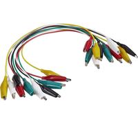 Set de cordons de mesure VOLTCRAFT KS-280/0.1 pinces crocodile pinces crocodile 0.28 m noir, rouge, jaune, vert, blanc 1 set