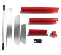 Set de coupe, acier inoxydable, manche à rallonge, rouge
