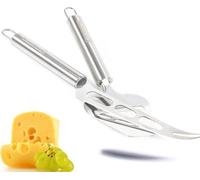 Set de couteaux à fromage en acier inoxydable - Pour couper les fromages à pâte dure - Couteaux à fromage - Manche rond - Cadeau - Accessoires de cuisine
