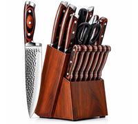 Set de couteaux de cuisine 15 pièces en acier inoxydable avec bloc à couteaux, aiguiseur et ciseaux de cuisine Royal Swiss