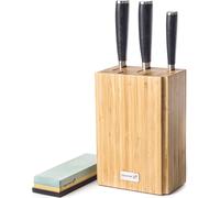 Set de couteaux G21 Damas Premium dans un bloc de bambou, boîte, 3 pcs + pierre à aiguiser