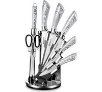 Set de couteaux Velaze 8 pièces en acier inoxydable avec bloc à couteaux & fusil à aiguiser