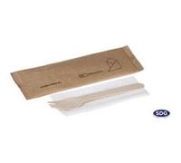 Set de Couvert Fourchette en Bois Naturel et Serviette - SDG - x 250 - - Bois NC G