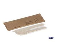 Set de Couvert Fourchette et Couteau en Bois Naturel et Serviette - SDG - x 250 - - Bois NC G