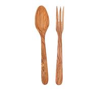 Set de couvert salade | 2 pièces | fourchette et cuillère en bois d'olivier environ 30 cm | unique | bois de haute qualité | idée cadeau | homme | femme | cuisine