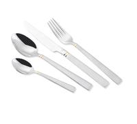 Set de couverts 24 pièces pour 6 personnes en acier inoxydable 18/10 Maestro argent/or