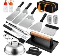 Set de couverts à barbecue - Accessoires pour le barbecue - 5 pièces - Acier inoxydable