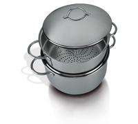Set de cuiseur à vapeur, diamètre 24 cm, capacité 4,5 litres, en acier inoxydable 18/10, fabrication italienne
