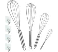 Set de cuisine en acier inoxydable, 4 pièces, argenté, 21-29 cm, batteur à main