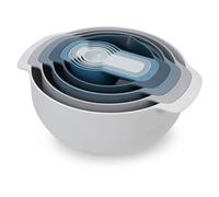 Ensemble de bol de cuisine NEST 40112, 9 pièces, avec passoire et tasses à mesurer, bleu, Joseph Joseph