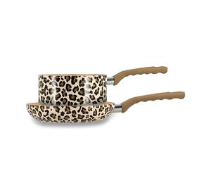 Set de Cuisson Poêle 24 cm et Casserole 18 cm Léopard MENASTYL