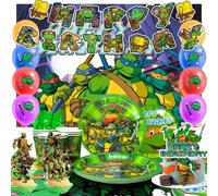 Set de décoration de fête, 98 pièces, thème Tortues Ninja, 98 pièces décorations