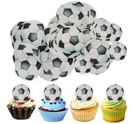 Set de décoration pour gâteaux sur le thème du football, 50 pièces - Décoration comestible pour gâteaux et muffins sur le thème du football