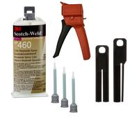 Set de démarrage : 1x 3M Scotch-Weld colle de construction à 2 composants EPX System DP460, beige, 50 ml, 1x appareil manuel S-K-S pour cartouches EPX 38 à 50ml y compris piston d'avance 2:1 & 10:1, 3