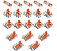 Set de démarrage WAGO 221 | 20x Bornes de connexion | 5x 221-2411, 5x 221-412, 5x 221-413, 5x 221-415 | Bornes de serrage à levier pour conducteurs flexibles et rigides | Solution de connexion ultime