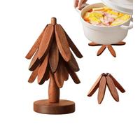 Set de Dessous-de-Plat Arbre Pads Résistants À La Chaleur Et Pliables | Set De Dessous De Plat Bois Arbre Fêtes Pour Plats Chauds Casseroles Poêles Bol Théière Table À Manger Maison Bureau