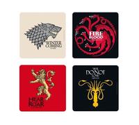 Set de dessous de verres (4) - ABYstyle - Game Of Thrones - Maisons Stark Lannister Targaryen et Greyjoy
