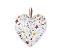 Set de Deux C urs en coton déco à Suspendre Rose et Blanc - Naomie - 20 x 20 cm