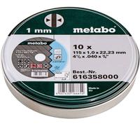 Metabo Meules à découper Metabo SP, 115 x 1,0 x 22,23 mm, Inox TF 41, en boîte métallique, 10 pièces Quantité:1