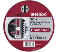 Metabo Jeu de 10 meules de tronçonnage SP 125x1,0x22,23 Inox, TF 41 616359000