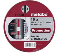 Set de disques à tronçonner en inox Metabo 616359000 Diamètre 125 mm 10 pc(s)