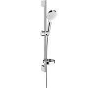 Set de douche Crometta Vario avec barre Unica'Croma 65 cm et porte-savon blanc/chromé - HANSGROHE - 26553400