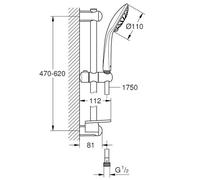 Set de douche Eco EUPHORIA 600 mm chromé 27230001