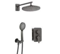 Set de douche encastré, avec boîtier mélangeur Regen, Titanium