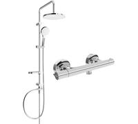 Set de douche extérieur Mexen Erik avec pomme de douche et robinet thermostatique Slim, chrome - 77105205-00