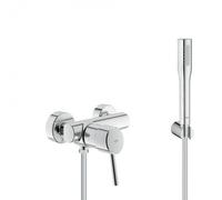 Set de douche Mitigeur monocommande 1/2’’ Concetto + Douchette stick 1 jet Euphoria Cosmopolitan, Chrome (32210001-Euphoria)