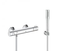 Set de douche Mitigeur thermostatique Grohtherm 800 + Douchette stick 1 jet Euphoria Cosmopolitan, Chrome (34558000-Euphoria)