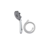 Set de Douche Multifonction avec Pommeau et Flexible 1.5m - Inox Argent