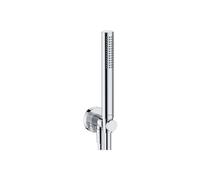 Set de douche universel Duravit, douchette ronde à économie d'eau, coude de raccordement mural, flexible de douche, chromé