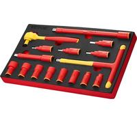 Set de douilles isolées optimisé SEO 16 pièces, outil pratique pour douilles, clés en T pour bricoleurs et professionnels