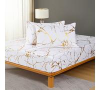 Set de draps en microfibre moelleux et luxueux - motif en pierre gaufré brillant - literie haut de gamme - 2/3 pièces (1 drap + 1/2 taie d'oreiller) - disponible en tailles Twin, Full, Queen, King, Ca