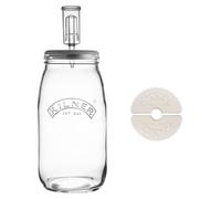 Set de fermentation bocal de fermentation - 3 litres - Avec valve de dégazage - Pierres en céramique - Verre