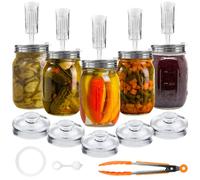 Set de fermentation - Inox - Lot de 28 - Poids en verre - Valves à air - Joints en silicone