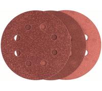 Set de feuilles abrasives pour ponceuse excentrique avec bande auto-agrippante, perforé Bosch Accessories 2607019496 Grain 80, 120, 240 (Ø x L) 115 mm x 115 mm