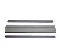 Set De Finition Pour Brise-Vue En Wpc Sarthe, Profil De Finition Brise-Vent, Poteaux En Aluminium 90cm, Gris Gris