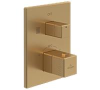 set de finition Villeroy und Boch Mettlach TVS12600300076 thermostat encastré avec réglage du volume bidirectionnel, or brossé