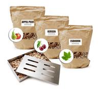 Set de fumage Eurocatch avec boîte à fumage en acier inoxydable - Coffret fumoir - Complet avec 3 bois de fumage de 4 L