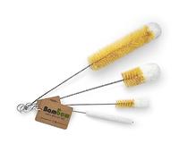 Set de Goupillons pour Bouteille | 4 Brosses Bouteille | Brosses Nettoyage | Goupillons Gourde | Écouvillons | Brosse pour Paille | Embout Doux en Coton | 4 Tailles | Bambaw