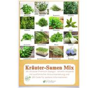 Set de graines d'herbes aromatiques PRADEMIR - 16 variétés d’herbes aromatiques - Graines 100% naturelles - Variétés les plus populaires du Portugal à haut taux de germination.