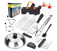 Set De Grill | Accessoires De Cuisson Portatifs pour BBQ | 14 Pièces en Acier Inoxydable Robuste pour Jardin Camping Extérieur - Brochettes Légumes Crevettes et Viandes