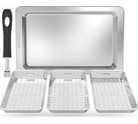Set de grillades en acier inoxydable avec support et poignée pour légumes et viande
