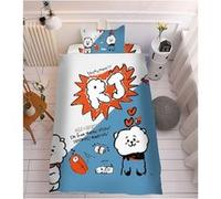 Set de housse de couette BT21 en coton 150x200cm avec drap housse 160*230cm et 2 taies d'oreiller 48*74cm - RJ G