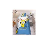 Set de housse de couette BT21 en coton 150x200cm avec drap housse 160*230cm et 2 taies d'oreiller 48*74cm - Chimmy