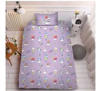 Set de housse de couette BT21 en coton 150x200cm avec drap housse 160*230cm et 2 taies d'oreiller 48*74cm - violet Violet G