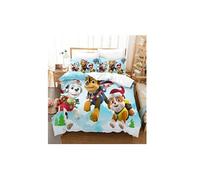 Set de housse de couette Pat Patrouille en polyester 240x220cm avec 2 taies d'oreiller 50*75cm - bleu ciel