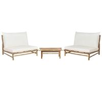 Set de Jardin 2 Places Table Basse et Chaises avec Coussins d'Assise et Dossier